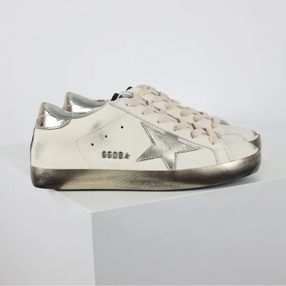 Golden Goose Cream and Silver Sneakers - Picture 2 of 9
